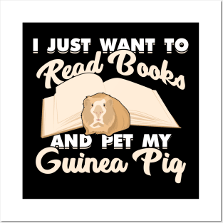 Guinea Pig Cavy Reading Books Bookworm Gift Posters and Art